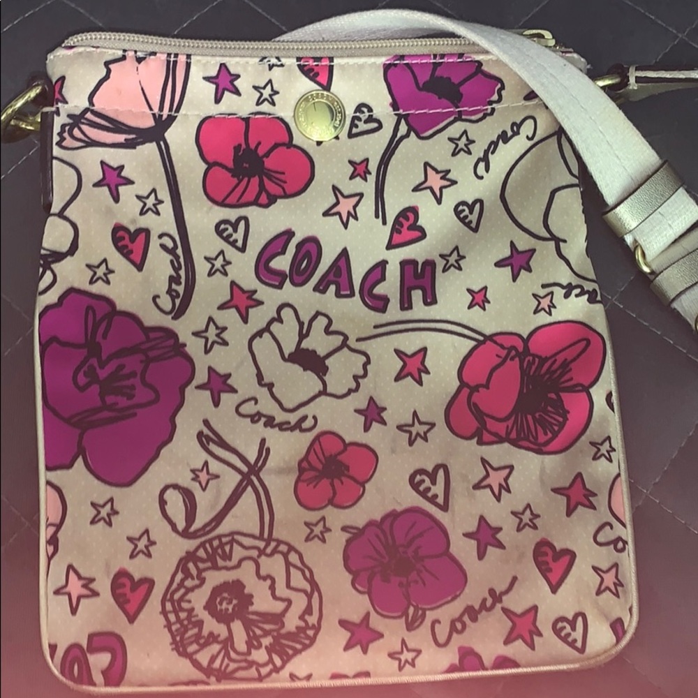 Floral authentic coach crossbody